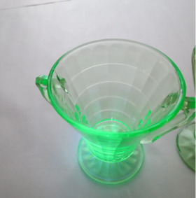 Anchor Hocking "Block Optic" Pattern UV Sugar Bowl