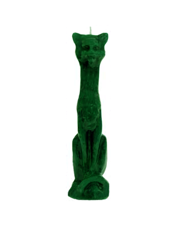 Black Cat Candle - Green - Click image to close