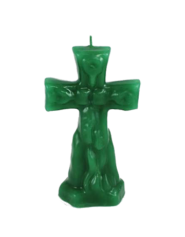 Cross Candle - Green - Click image to close