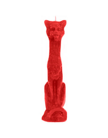 Black Cat Candle - Red - Click image to close