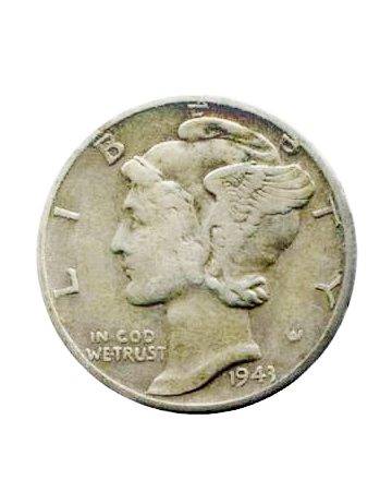 Silver "Mercury" Dime - Click image to close